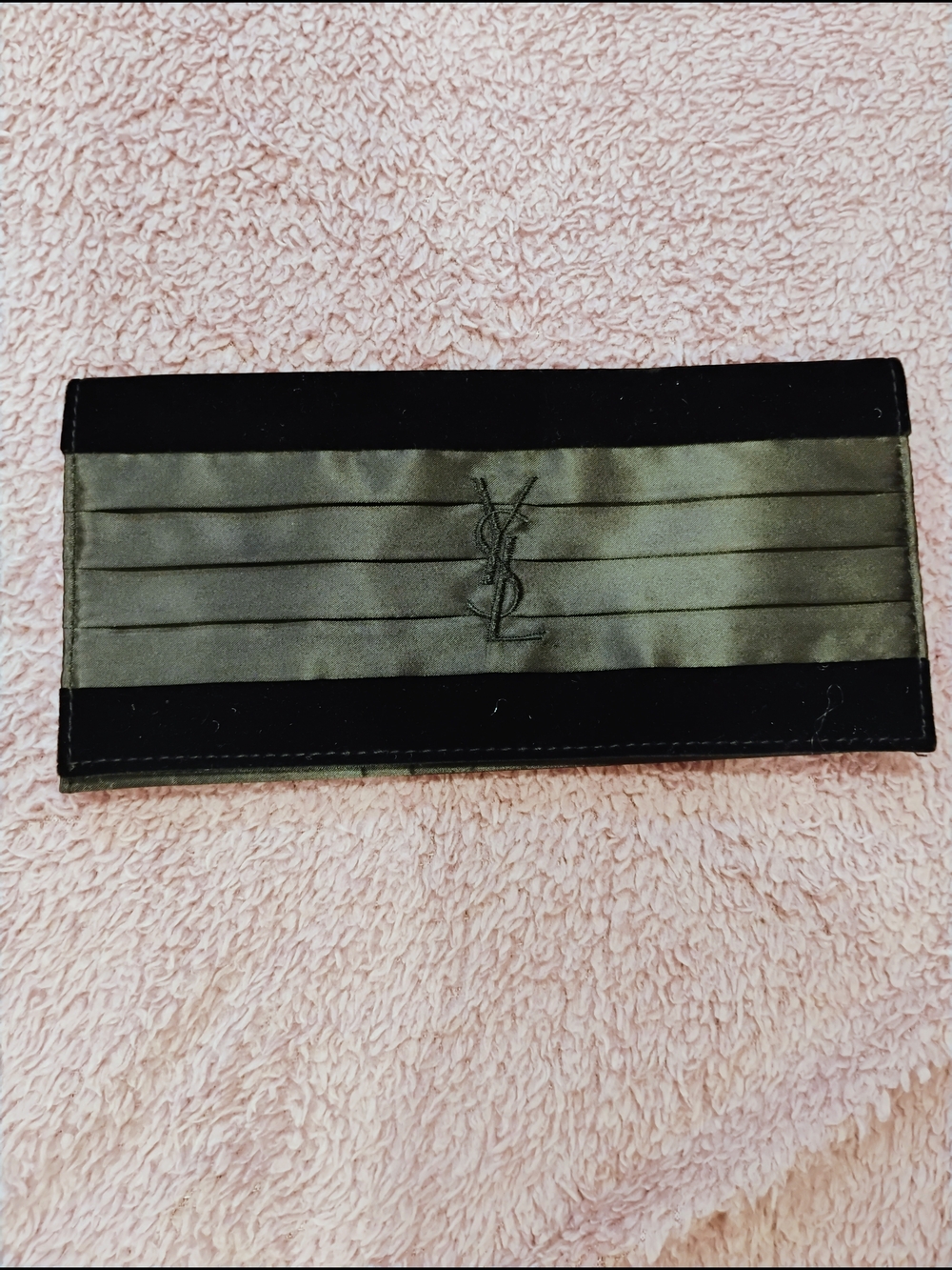 Yves Saint Laurent  Black Embroidered Clutch